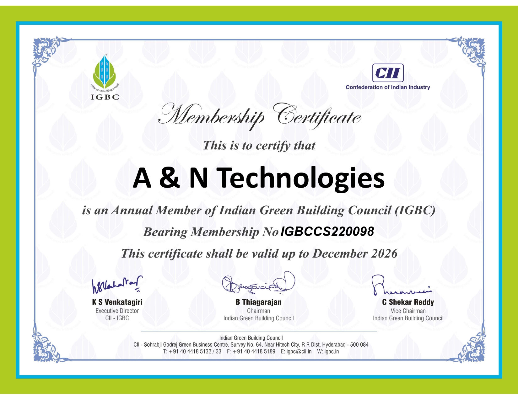 Membership Certificate